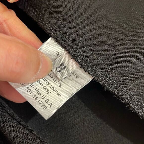 ILLIA Womens Waterfall Front Mixed Media Leather Cardigan Jacket‎ Black Medium - Picture 6 of 8